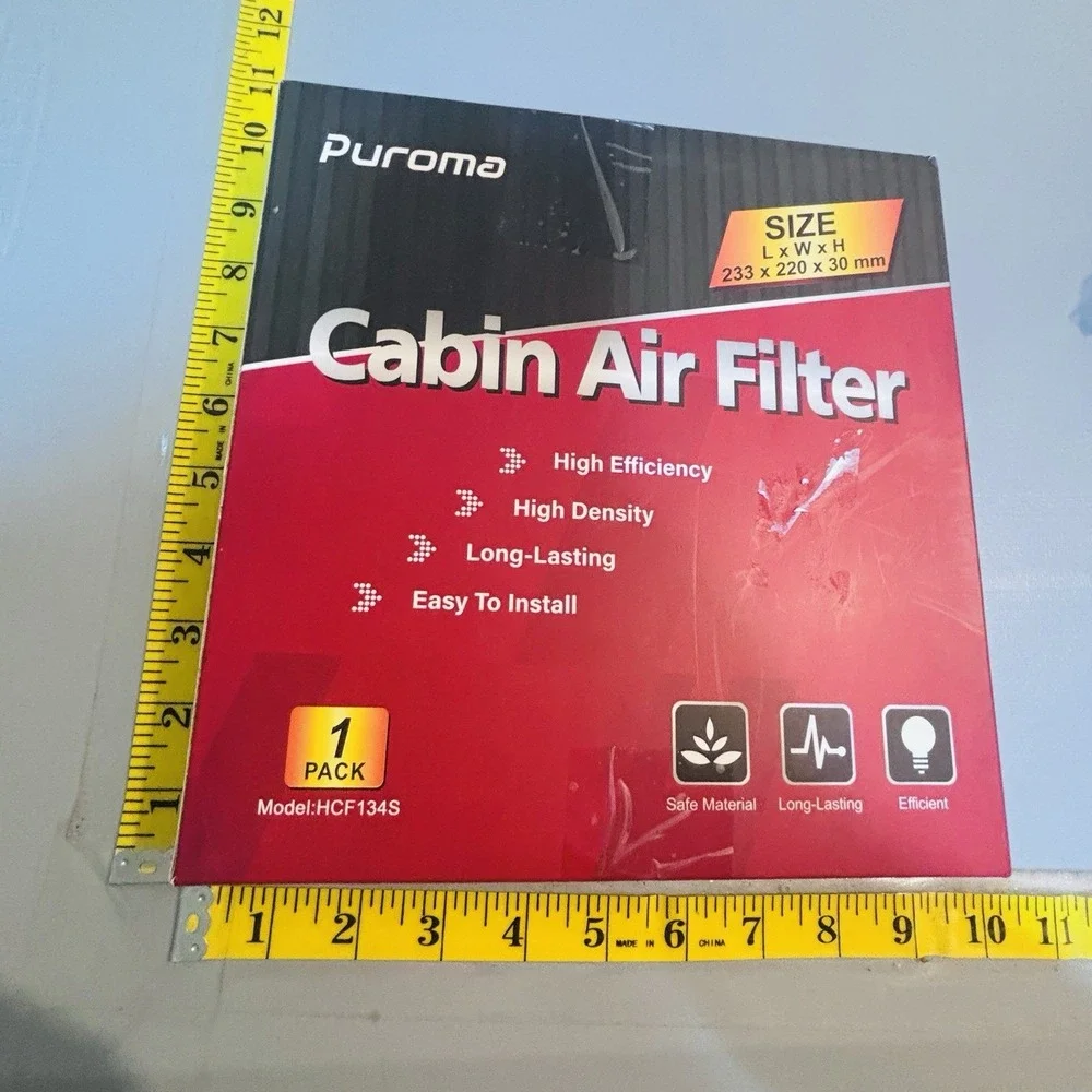 Puroma Cabin Air Filter-Size: 233 x‎ 220 x 30 mm-Model HCF134S New in Box